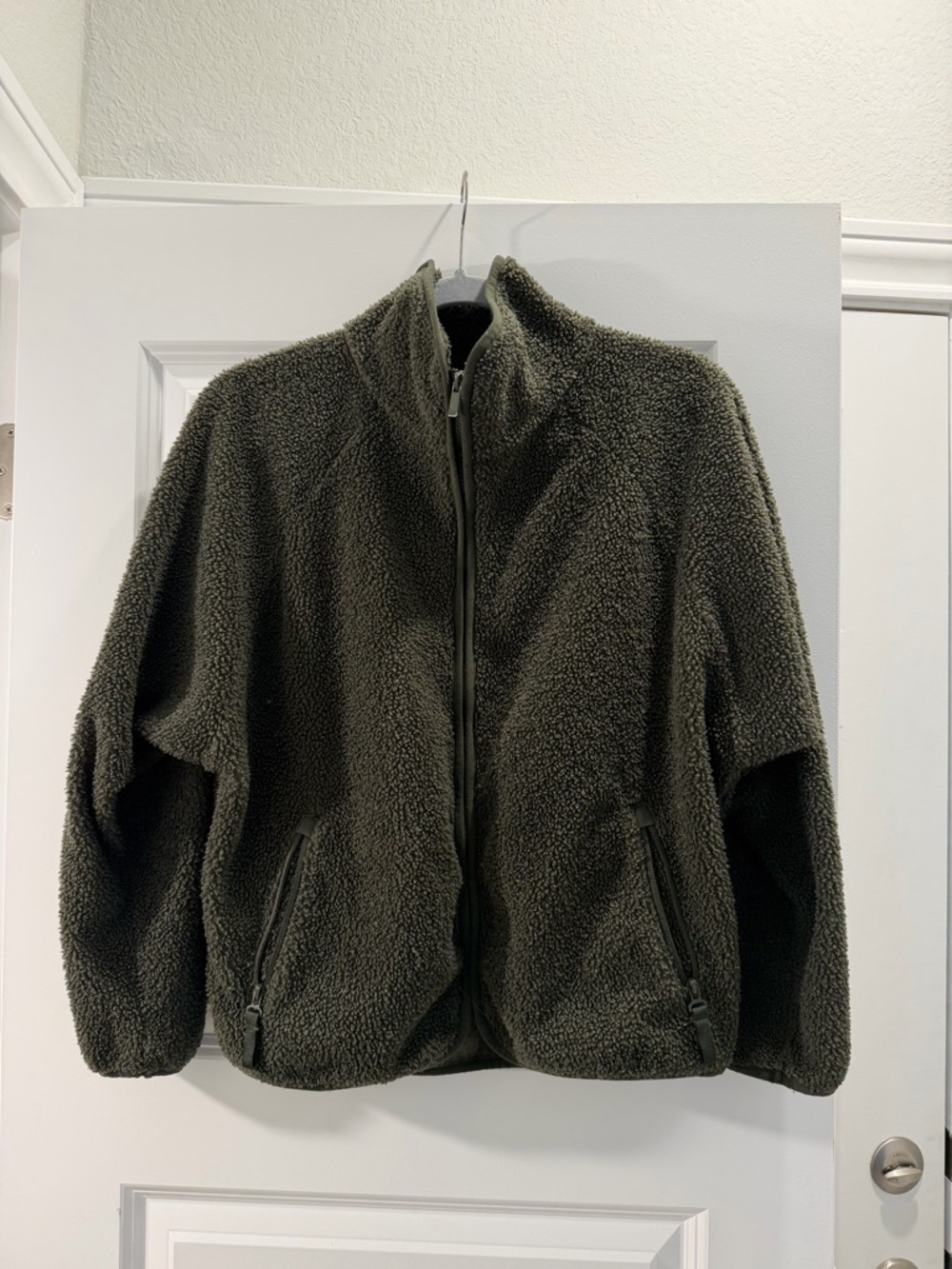 all in motion Olive Green Sherpa Fleece Zip Jacket
